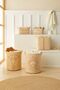 Kids' room cute giraffe jute linen fabric laundry organizer toy basket 33x40 - 6