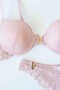 Half Padded Women's Bra Set with Metal Accessories - 3