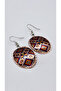 Oval Patterned Copper Earrings - Handmade - 3