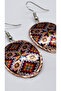 Oval Patterned Copper Earrings - Handmade