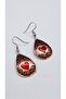 Drop Heart Patterned Copper Hand Earrings - 3
