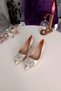 Ten Saten 7cm Heeled King Stone Evening Dress Stiletto Women's Shoes - 2