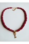 Root Ruby Necklace Natural Stone Key Pendant - 2
