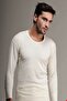 101&102 Men's Long Sleeve Thermal Wool Underwear Set-cream