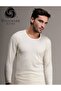101&102 Men's Long Sleeve Thermal Wool Underwear Set-cream - 4