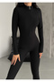 Women's Black Zippered Diving Swimsuit Jumpsuit Swimsuit