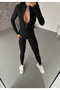 Women's Black Zippered Diving Swimsuit Jumpsuit Swimsuit - 7
