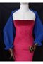 Moni Chiffon Fabric Sleeve Ruffle Shawl Cobalt Blue - 6