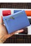 LOVELY MODEL GENUINE LEATHER MEDIUM SIZE WOMEN'S WALLET LIGHT BLUE - 6