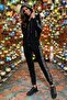 Hooded Crystal Stone 3-Thread Zip-Up Cotton Women's Stylish Design Plus Size Tracksuit Set - 3