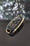Luxury Hyundai I30 Ix25 Ix35 Kona Elantra Accent Santa Fe 3 Button Nano Key Case Cover Black Gold - 3