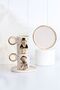 Black and White Bear Ceramic 2-Piece Turkish Coffee Cup Set / Handmade Ceramic 2-Piece Cup Set