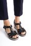 Genuine Leather BLACK Anatomical Sandals COMFORT WOMEN'S SANDAL TMD202455 - 5