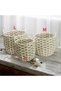 Decorative Durable Oval Multi-Purpose Wicker Basket Beige-White Color Large Size (L) - 5
