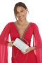 Women's Laser Silver Color Evening Dress Clutch Portfolio Hand-Held Wedding Engagement Henna Evening Bag - 4