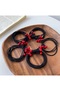 3-Piece Black and Red Beaded Buckle - Rubber Color Set