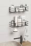 4 Pieces Plastic Bathroom Kitchen Shelves with Metal Hangers - 4