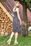 Black and White Patterned Rope Strap Dress - 3