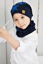 Black Blue Fanatic Beret Neck Collar Set Soft Double Layer Sports 100% Natural Cotton Combed Cotton - 2