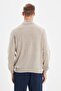 Bej Slim Fit Yünlü Yarım Balıkçı Yaka Basic Triko Kazak TMNAW21KZ1595 - 9