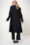 Black-Striped Shoulder Padded Crew Neck Blouse, Pants and Cardigan Set Alc-X4710 - 6
