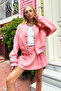 Women's Pink Bomber Winter Suit with Jacket and Skirt Alc-X12570 - 4