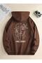 Unisex Free Spirit Printed Oversize Winter 3 Yarn 100% Cotton Hooded Sweatshirt Hoodie