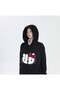 Mingalondon Hello Kitty Head Print Oversize Zip-Up Black Unisex Hooded Cardigan