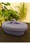 Jute Wicker Basket with Oval Lid, Organizer, 30X20X10. - 5