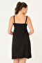Black Dress Nightgown with Breastfeeding Function - 4