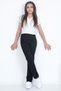 Girl's Black High Waist Stretchy Pipe Leg Trousers - 4