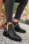 Men's Black Comfortable Fur Lined Cold and Waterproof Guaranteed Rubber Non-Slip Sole Daily Boots - 2