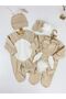 Beige Hospital Release Nebek Rabbit Themed Pompom Jumpsuit Mevlüt Set Newborn - 2