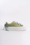 Light Green Textile High Sole Ankle Lacing Detailed Soft Sneakers Women's Casual Sports Shoes - 3