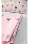 Pink Star Park Crib Baby Duvet Cover Set - 120x80cm Sheet, 100x150cm Bag, 35x45cm 2 Pillows - 4