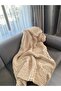 Cream Puffy Hand Knitted Blanket - 5