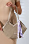 New Season Women's Shoulder Bag with Scarf and Corn Detail - 3