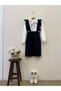 Navy Blue Crepe Salopet Skirt - 3