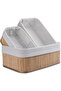 Premium Bamboo 3 Piece Rectangular Basket - Multi-Purpose - 3