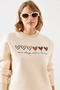 Colorful Heart Printed Women's Sweatshirt Mbhs007 - Three Thread Raster - 5