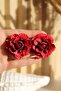 Polymer Clay Flower Earrings Handmade Red Rose Earrings Ultra Light Special Design, Engagement Accessory, Gift - 7