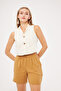 Women's Muslin Fabric - Comfortable Cut, Pocket, Lace-up, Elastic Waist Loose Shorts - 2