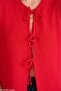 Red Viscose Knitwear Women's Blouse - Front Tie - 4