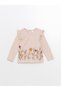 Crew Neck - Printed Long Sleeve T-Shirt for Baby Girl Set of 3 - 4