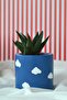 Navy Blue Cloudy Six Piece Office Set |   Pen Holder Flower Pot Plant Notepad Holder Business Card Holder Oval Plate - 4