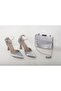 Women's Stoned 9 Cm Silver Evening Shoes and Bag Combination 354ç (Buy Yourself Size) - 2