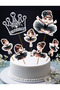 7-Piece Black Young Girl Ballerina Large Cake Toothpick Cake Topper Cupcake Birthday Decorations