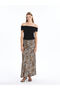 Satin Women's Skirt - Leopard Pattern, Standard Fit