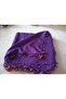 Handmade Cherry Embroidered, Beaded Writing, Cheesecloth, Scarf, Yemeni, Mevlüt Cover with 4 Embroidered Sides - 3