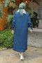 Women's Balloon Sleeve Cold Yarn Mercerized Knitwear Dress - 7